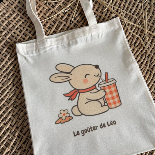 Tote Bag Enfant Personnalisé Goûter – Sac Goûter Enfant avec Prénom